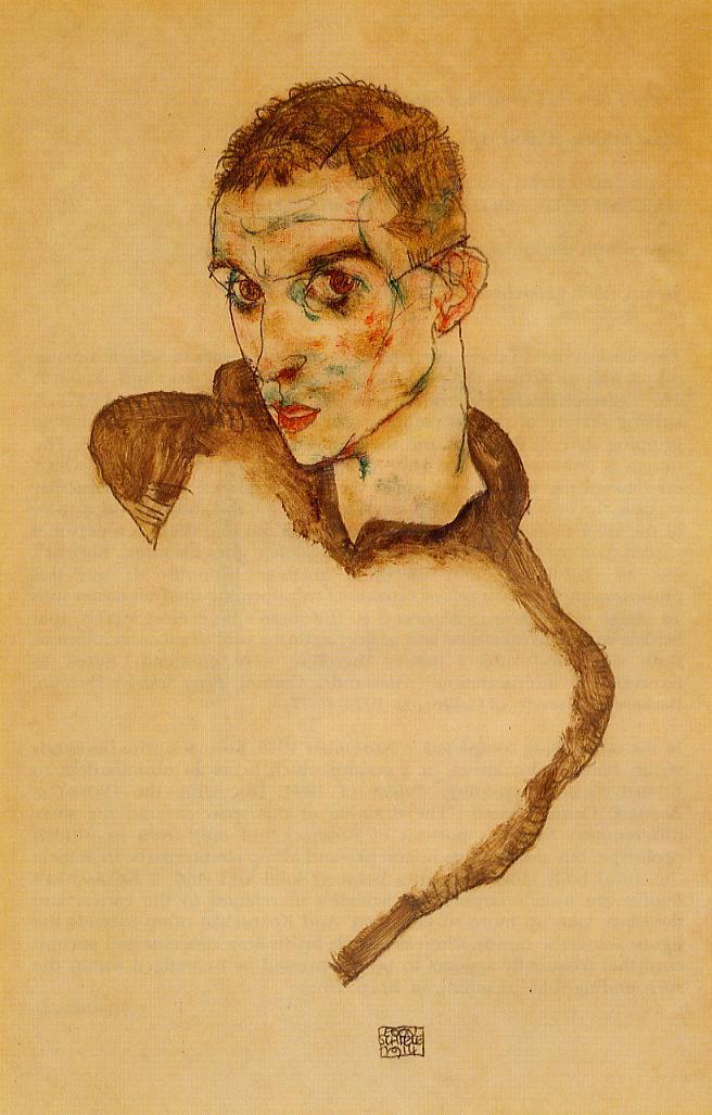 Autoretrato, Egon Schiele 1914