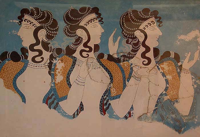 Las Damas de Azul.  Ala este del Palacio de Knossos. Heraklion Museum