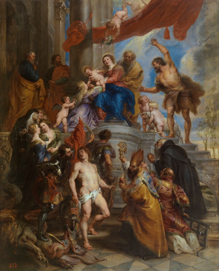 La Sagrada Familia rodeada de santos, Pedro Pablo Rubens sala 7