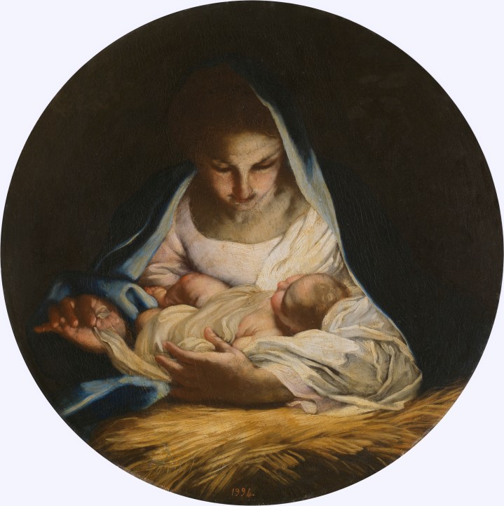 La Virgen poniendo al Niño dormido sobre la paja, Carlo Maratti sala 6