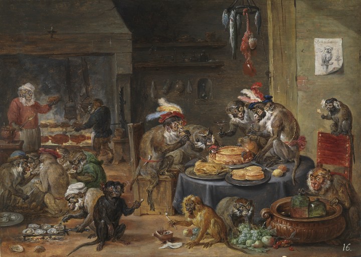 Banquete de monos, David Teniers