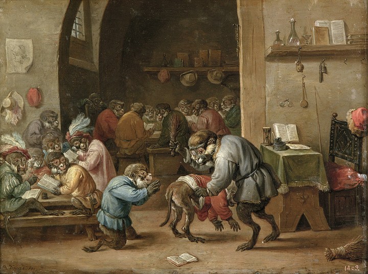 Monos en la escuela, David Teniers