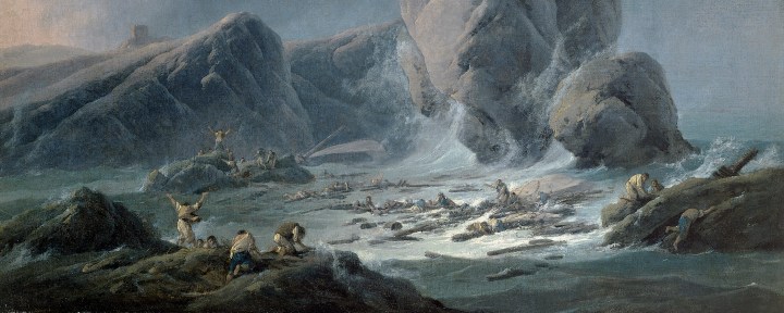 Náufragos llegando a la costa, Jean Pillement r