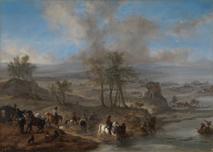 Partida de caza y pescadores, Philips Wouwerman