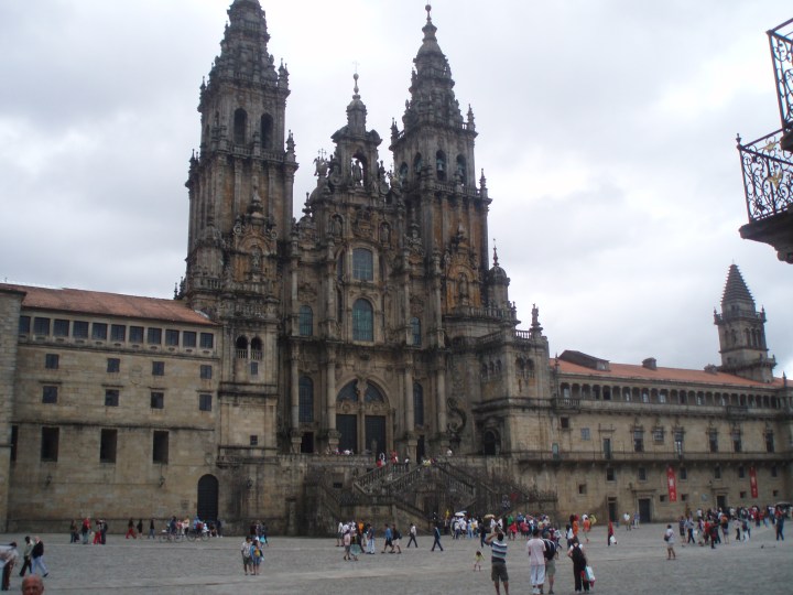 Fachada del Obradoiro Catedral de Santiago. (Para una visita de 360º, haz clic en la imagen o aquí).