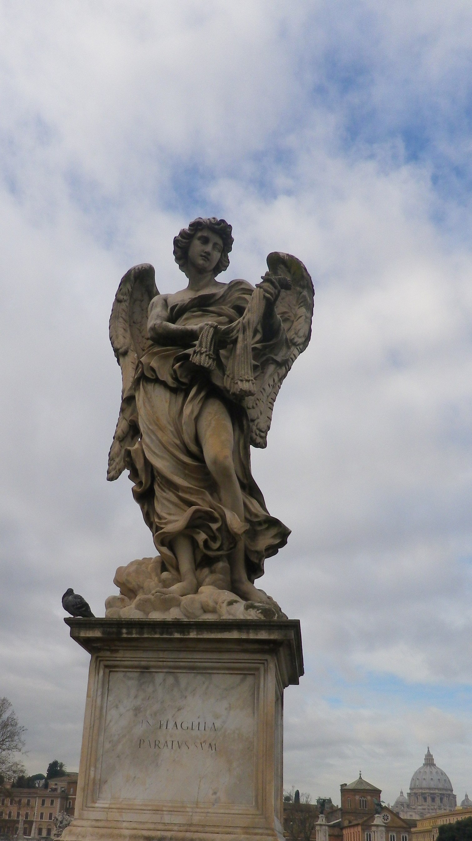 Ángel con las fustas (Lazzaro Morelli, inscripción "In flagella paratus sum").