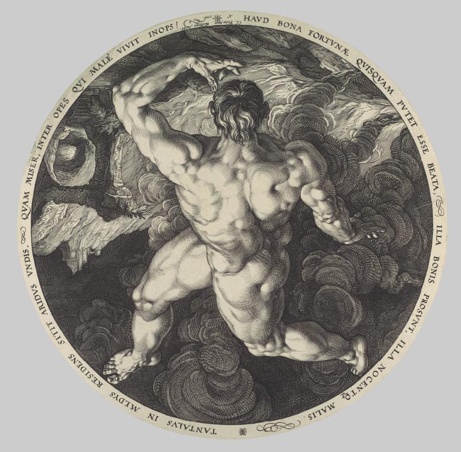 Hendrick Goltzius - Tantalus_ Icarus_ Phaeton_ and Ixion_ From the series The Four Disgracers