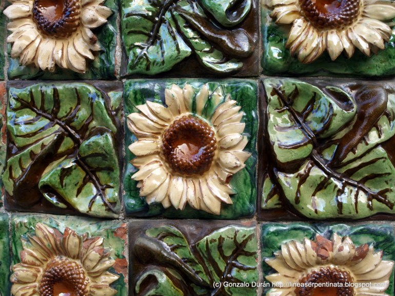 Piezas cerámicas de Girasoles.