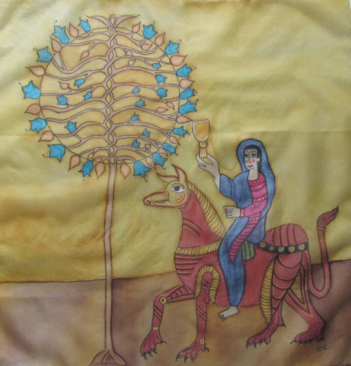 Meretriz de Babilonia, Beato de Gerona Obra realizada en SEDA. Por la pintora actual Clara Rodríguez