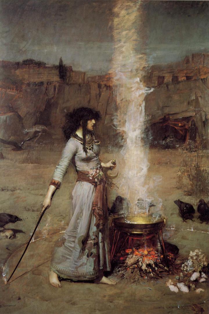 John William Waterhouse (1849–1917). Magic Circle. 1886. Óleo sobre lienzo . Tate Britain