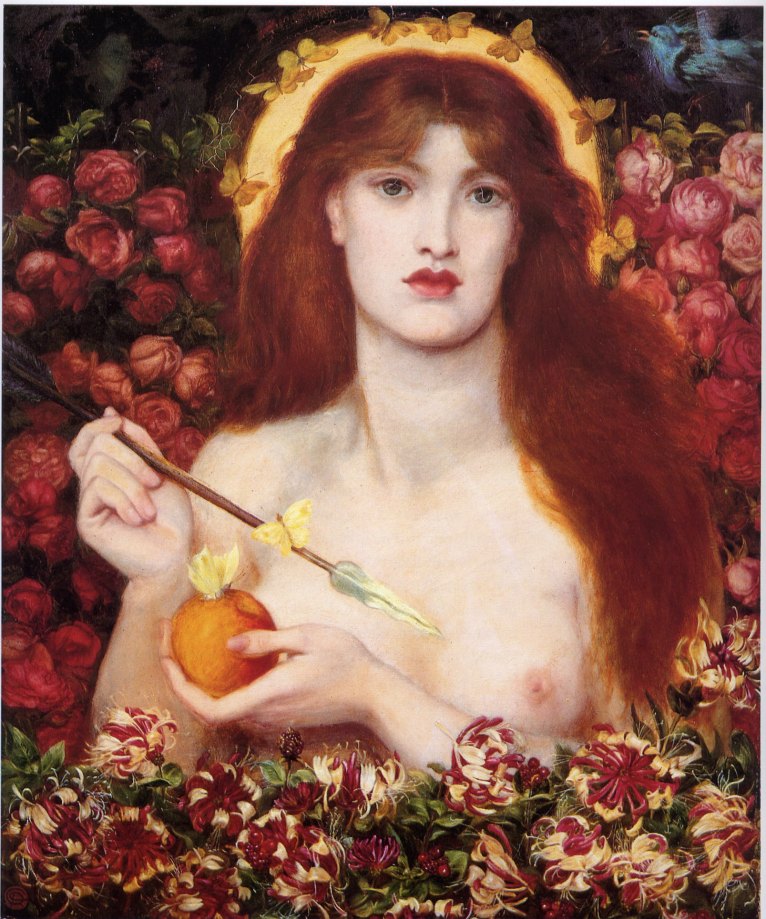 Dante Gabriel Rossetti, Venus Verticordia. 1866. Óleo sobre lienzo, 98 x 70 cm. Russell Cotes Art Gallery and Museum, Bournemouth.